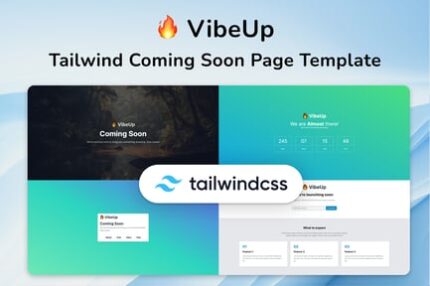 Coming Soon HTML Tailwind Template -  VibeUp