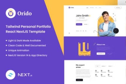 Orido - Tailwind CSS Personal Portfolio React Next