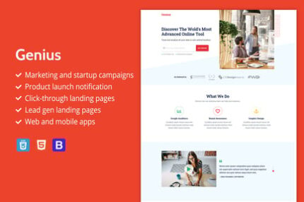 Genius - Premium HTML Landing Page Template