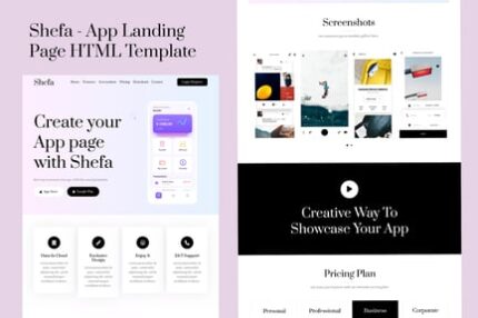 Shefa - App Landing Page HTML Template