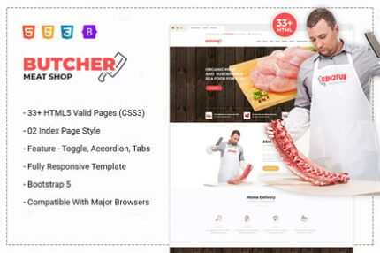 Butcher - Meat Shop eCommerce HTML Template