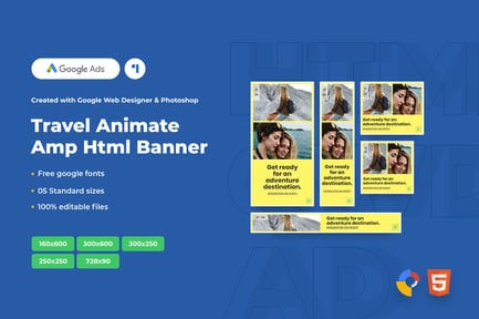 Travel Animate Ads Template AMPHTML Banners