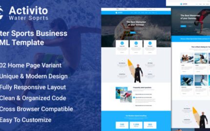 Activito - Water Sports Business HTML Template. Website Template