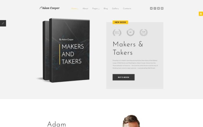 Adam Cooper - Writer Joomla Template