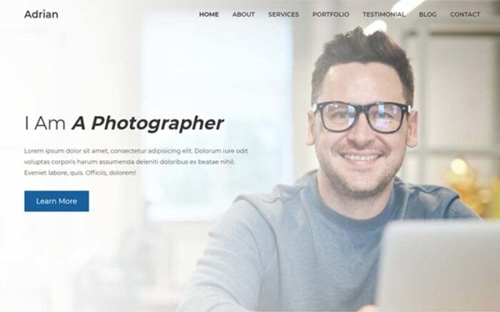 Adrian - Personal Portfolio Landing Page Template