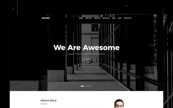 Adsunt - One Page Portfolio Landing Page Template