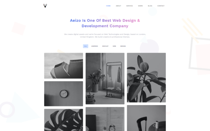 Aeizo - Minimal Portfolio TailwindCSS Template Website Template