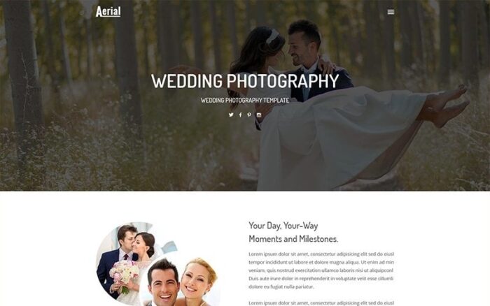 Aerial - Wedding Photography Website Template