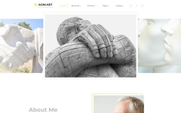 Agniart Sculptor Photo Gallery Website Template