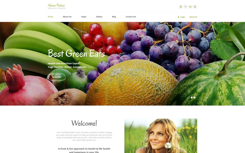 Alison Parker - Fresh Health Coach Joomla Template