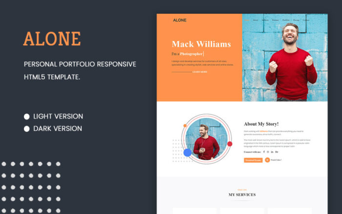 Alone - Creative Portfolio HTML Landing Page Template