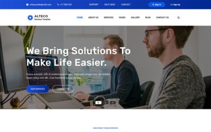 Alteco - Responsive Corporate & Business Website template Website Template