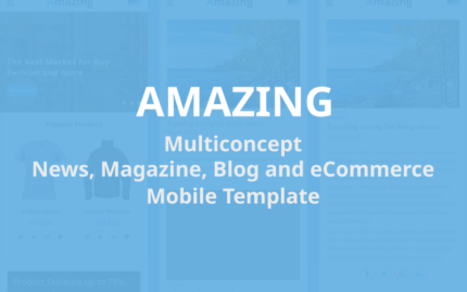 Amazing - Multiconcept News, Magazine, Blog and eCommerce Mobile Template Website Template