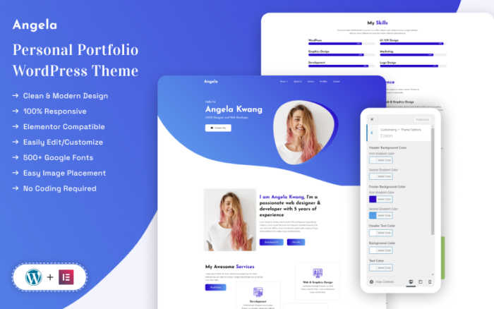 Angela - Personal Portfolio WordPress Theme