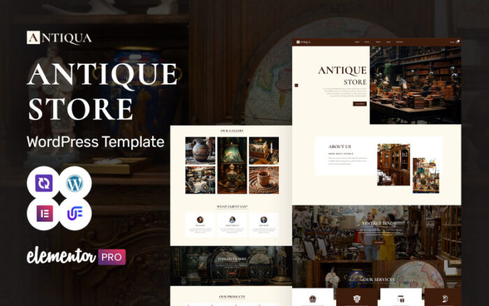 Antiqua - Antique Collectibles And Curiosities WordPress Elementor Theme WordPress Theme