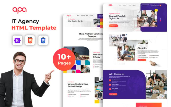 APA - Website Template For Design and Development Agency