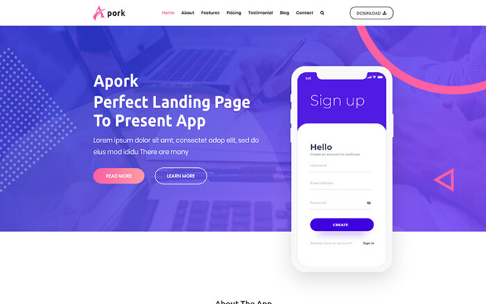 Apork - Product Landing WordPress Theme