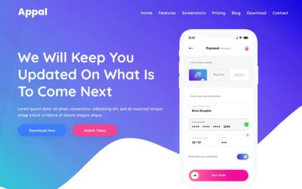 Appal - App Landing Page HTML Template Landing Page Template