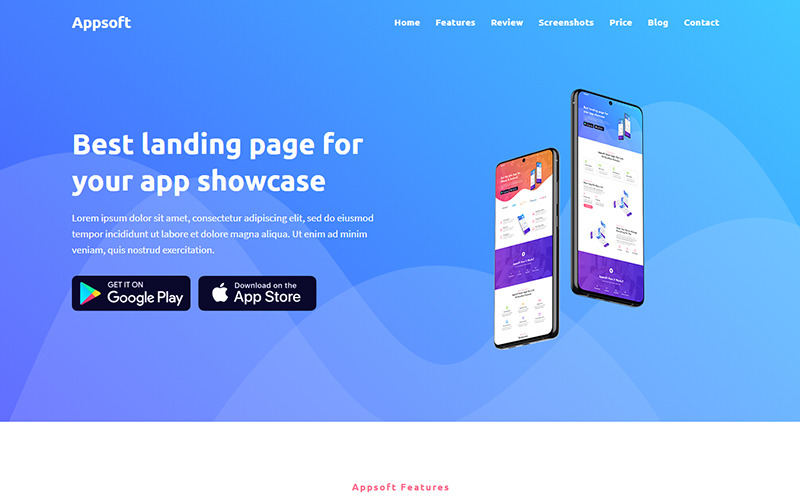 Appsoft - App Landing Page Template