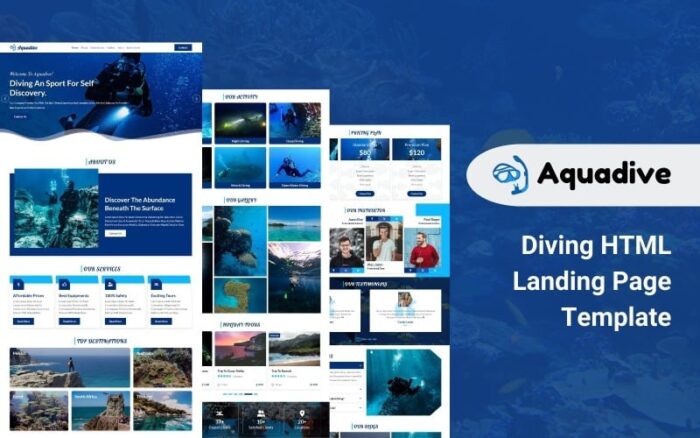 Aquadive - Diving HTML5 Landing Page Template