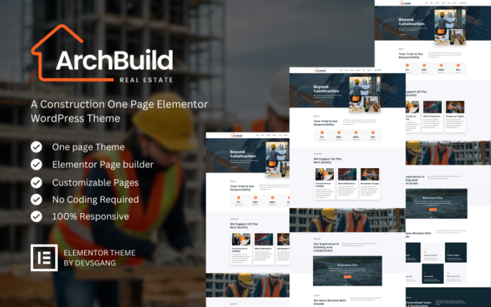 ArchBuild - Construction WordPress Elementor Theme WordPress Theme