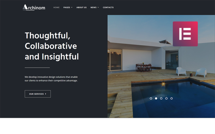 Archinom - Architect WordPress Elementor Theme WordPress Theme