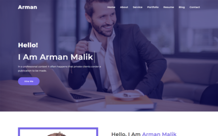 Arman Minimal Personal Portfolio Website Template