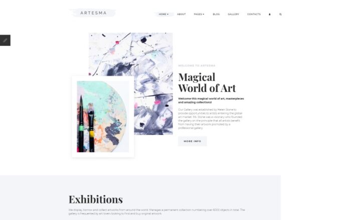 Artesma - Art Multipage Clean Joomla Template