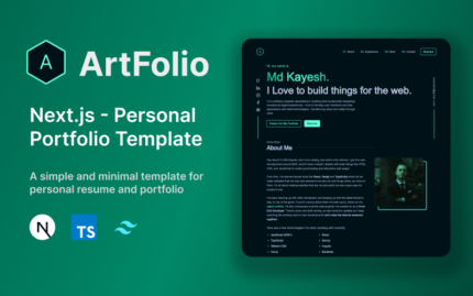 ArtFolio - React Portfolio Template with Nextjs Landing Page Template