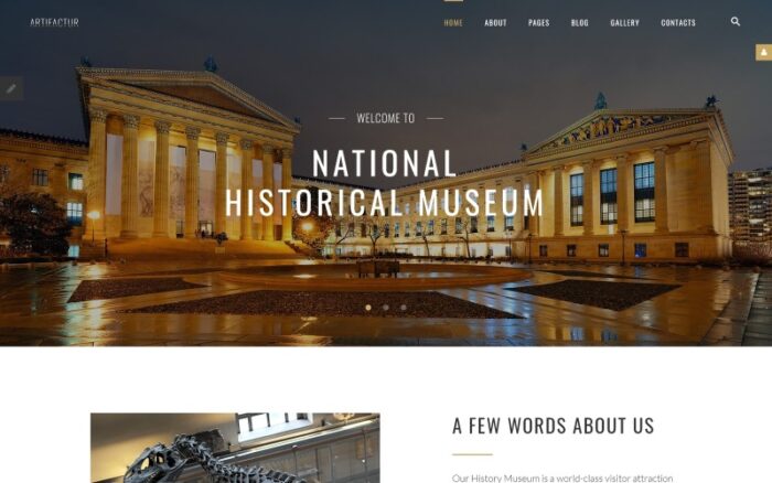 Artifactur - Museum Joomla Template