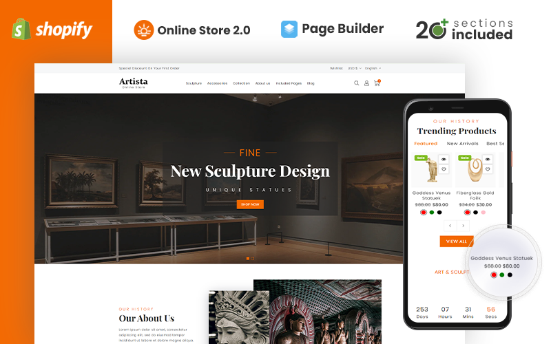 Artista - Art Gallery Store Shopify Theme