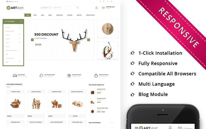 Artmart - The Home Decor Shop Responsive WooCommerce Theme