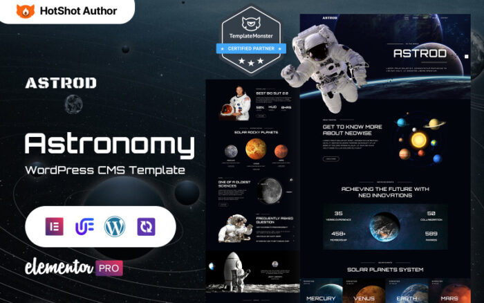 Astrod - Astronomy Wordpress Elementor Theme WordPress Theme