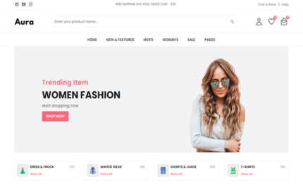 Aura - Fashion Shop HTML Template Website Template