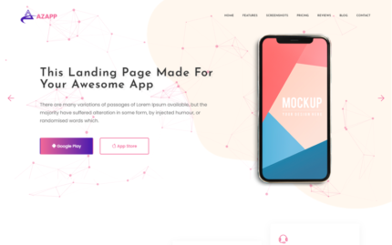 Azapp App Landing Page Multipurpose Website Template