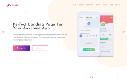 Azapp App Landing Page Template