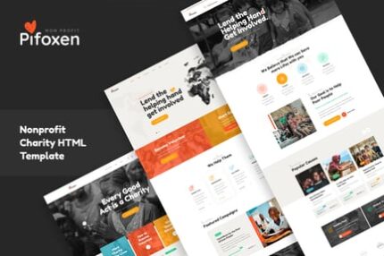 Pifoxen - Non Profit Charity HTML Template