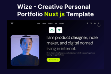 Wize - Creative Personal Portfolio Nuxt js Templat