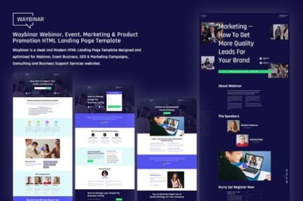 Waybinar - Webinar & Event HTML Landing Page