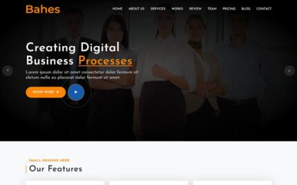 Bahes is a One Page Business HTML5 Template Landing Page Template