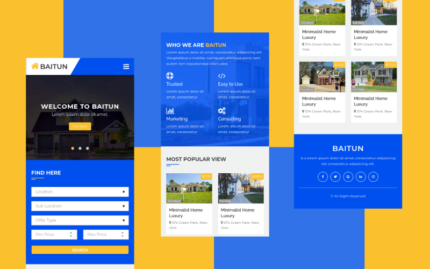 Baitun - Real Estate Mobile Template Website Template