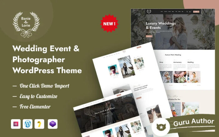 BanieLorie – Wedding Event & Photographer WordPress Theme