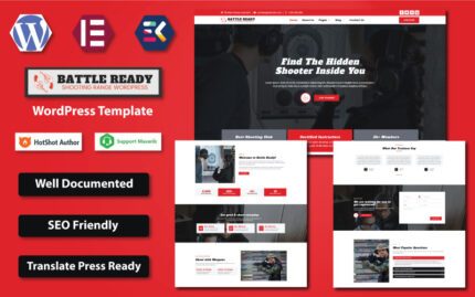 Battle Ready - Shooting Range & Weapon Training WordPress Elementor Template WordPress Theme