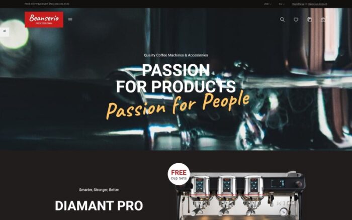 Beanserio - Professional Coffee Machine Store Clean Bootstrap Ecommerce PrestaShop Theme