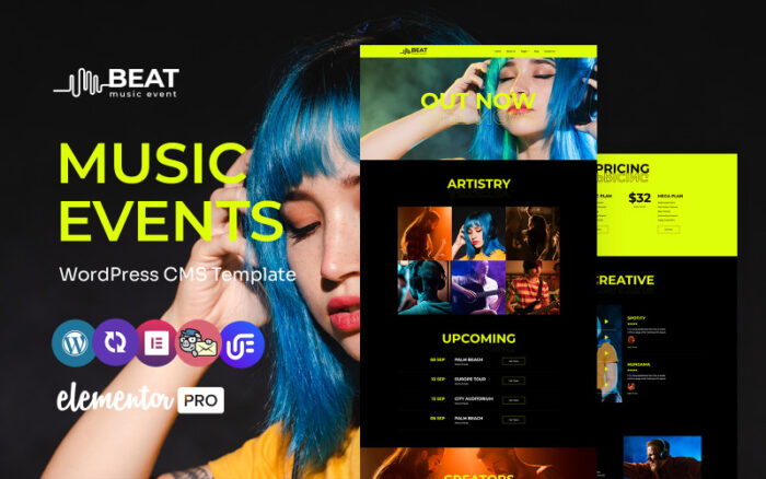 Beat - Music Events Multipurpose WordPress Elementor Theme WordPress Theme