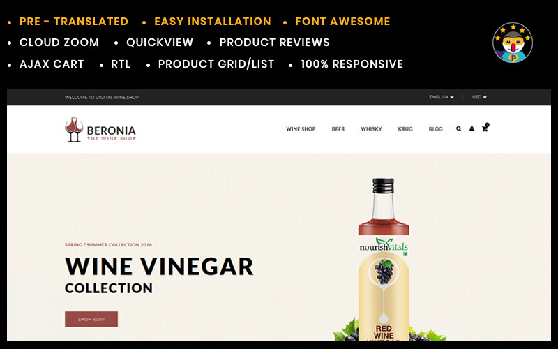 Beronia Wine Prestashop Theme PrestaShop Theme