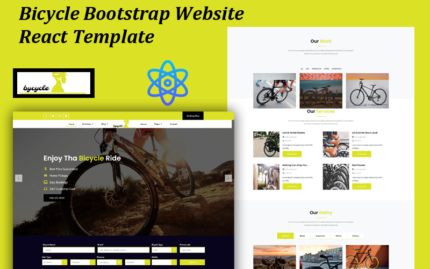 Bicycle - Bootstrap Website React Templates Website Template