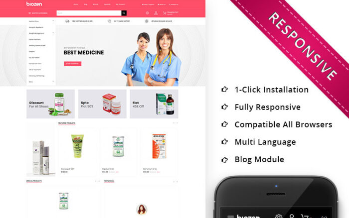 BioZen - The Medical Store Responsive OpenCart Template