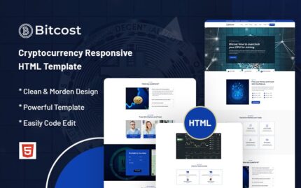 Bitcost – Cryptocurrency Responsive Website Template