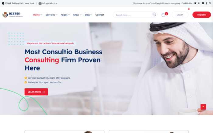 Biztek - Corporate & Business Template Website Template